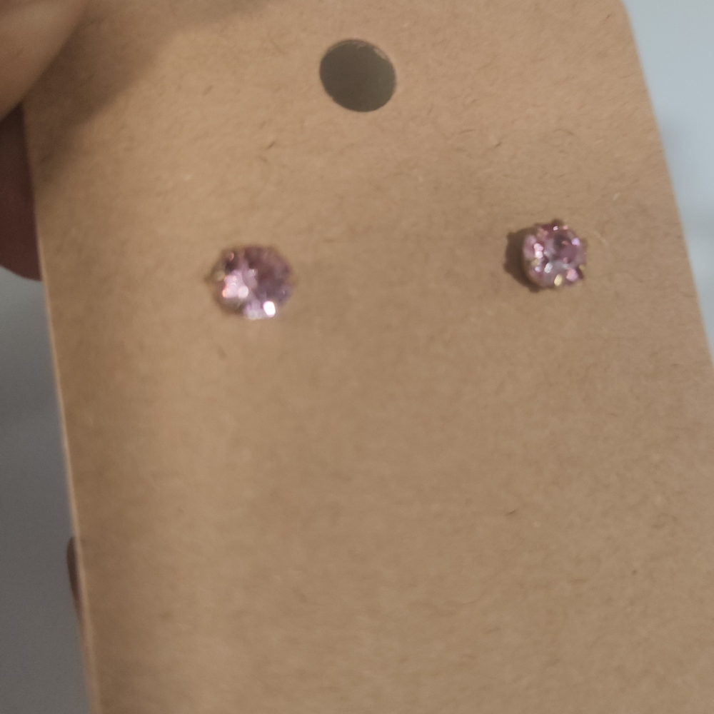 Sparkling Pink Crystal Stud Earrings